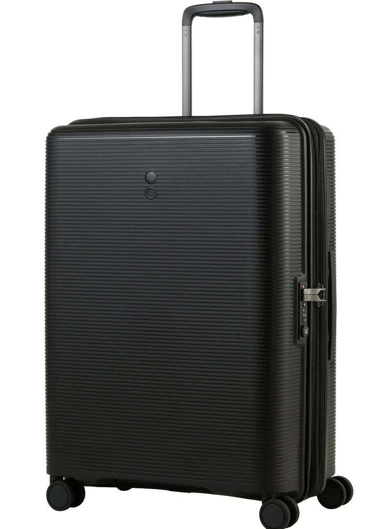 Echolac Forza 55 Cm Expandable 4-Double Wheeled Hardcase Cabin Luggage Trolley - Black